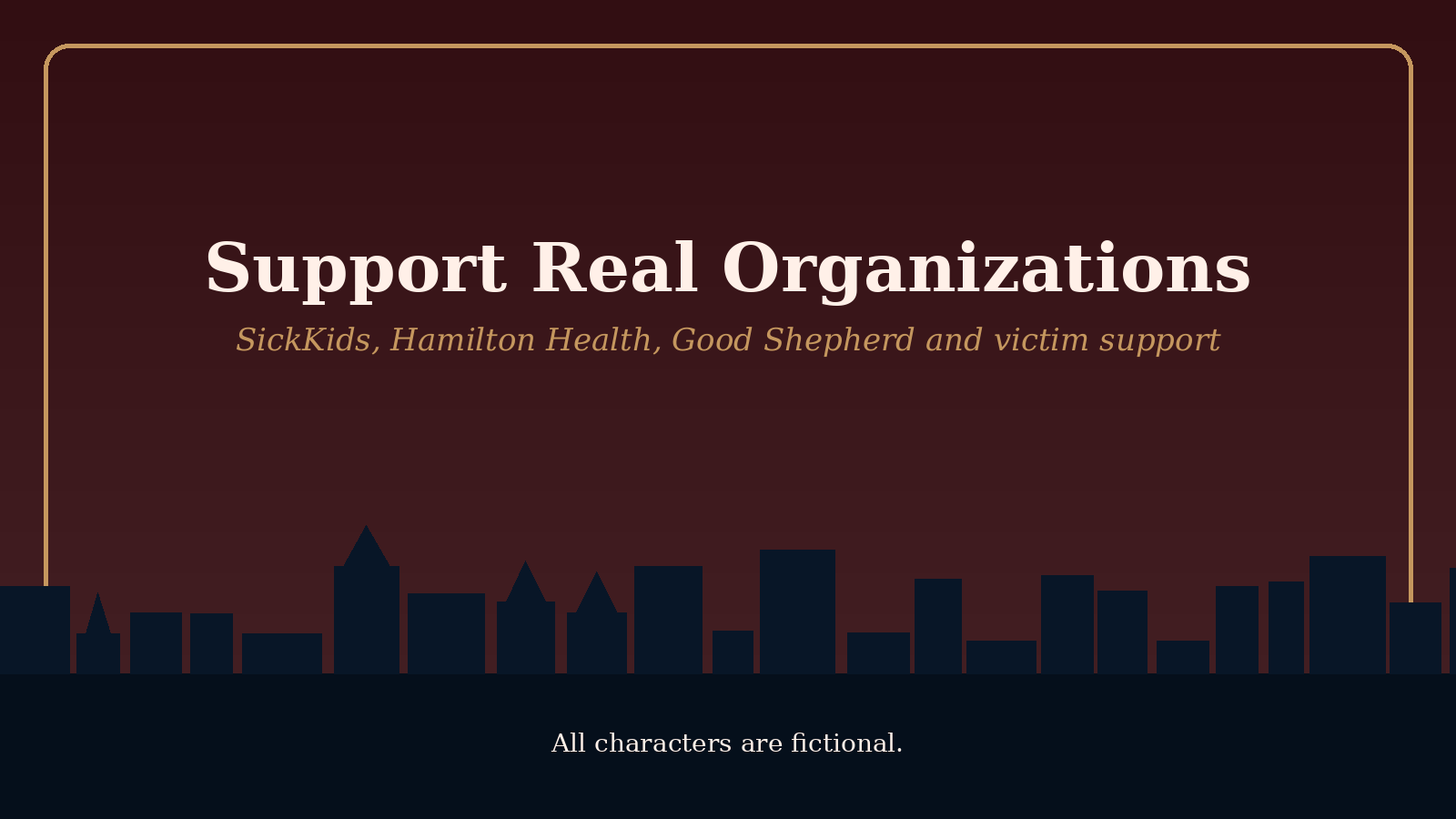 Support real organizations donation card